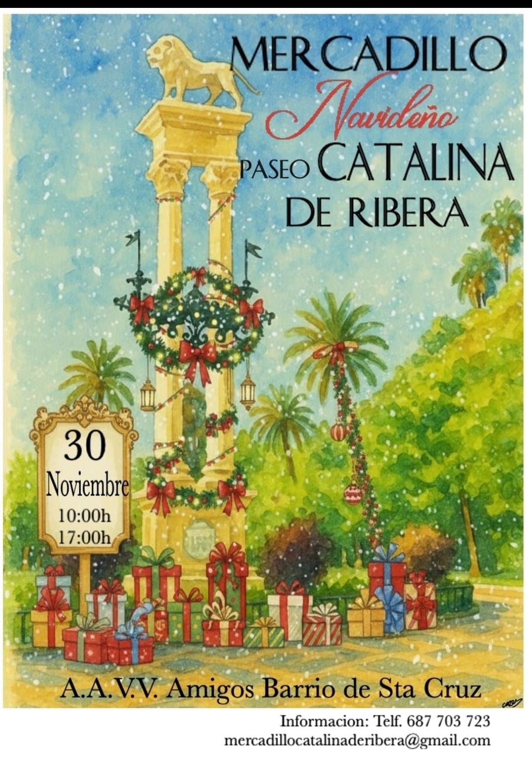 Mercadillo navideño para hacerte con tus regalos de navidad en el Paseo Catalina de Ribera